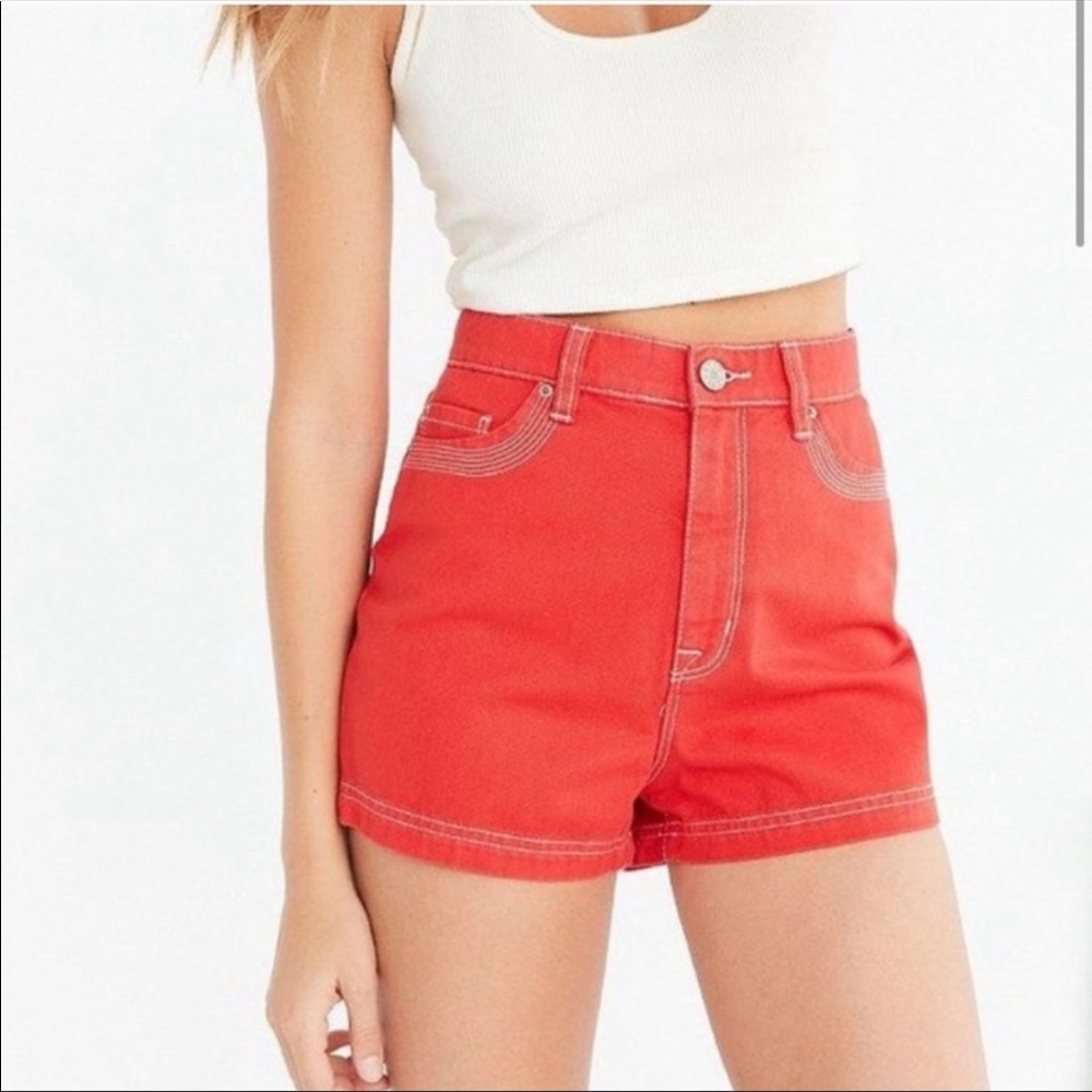 UO BDG Red Camp High-Waisted Short